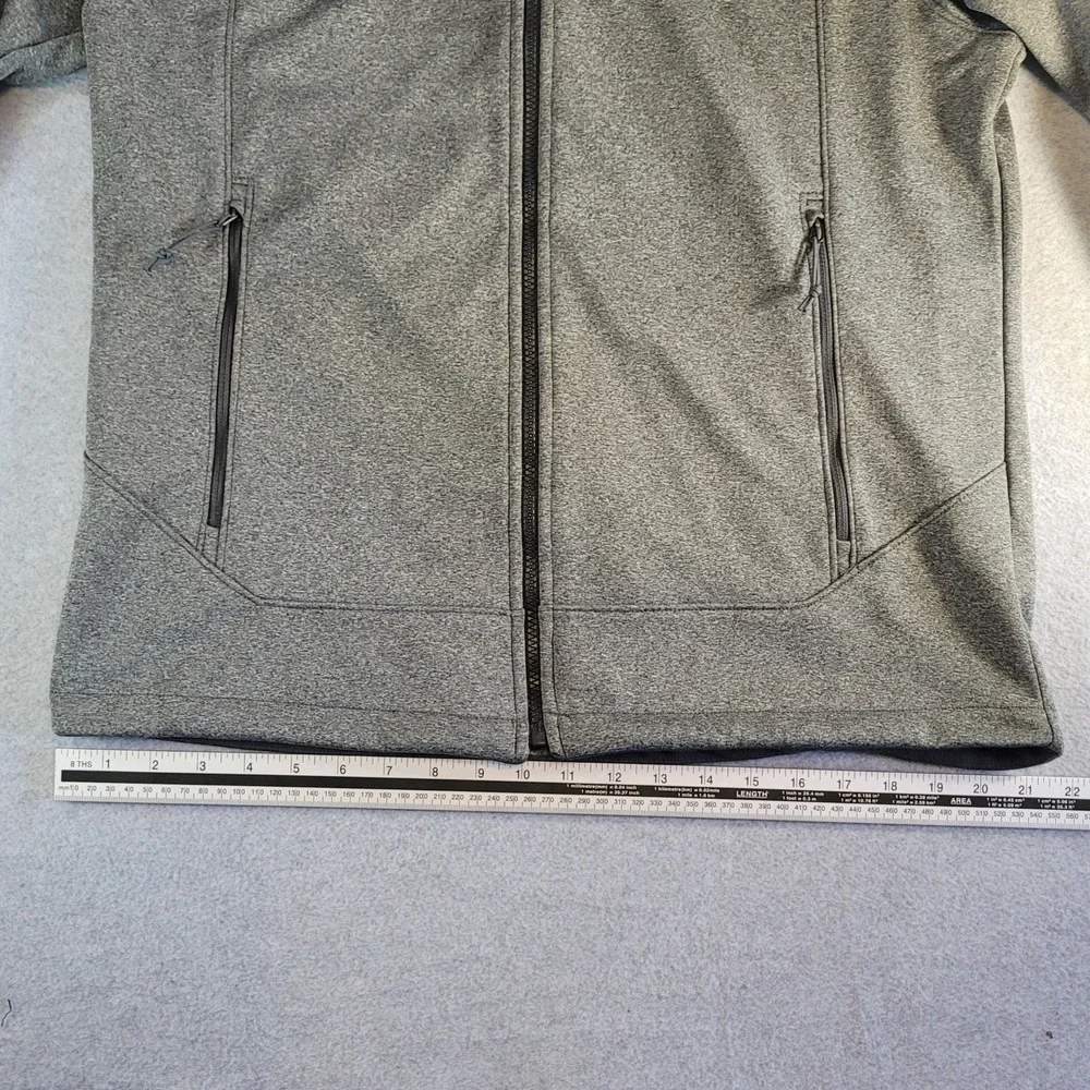 The North Face Mens WindWall Softshell Jacket Grey Lime Green Full Zip Medium